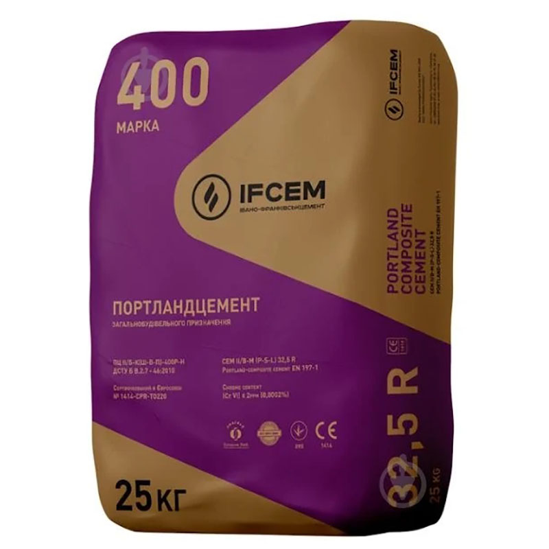 Портландцемент IFCEM СЕМ II/В-М (P,S,L) 32,5 R, мішок паперовий 25 кг